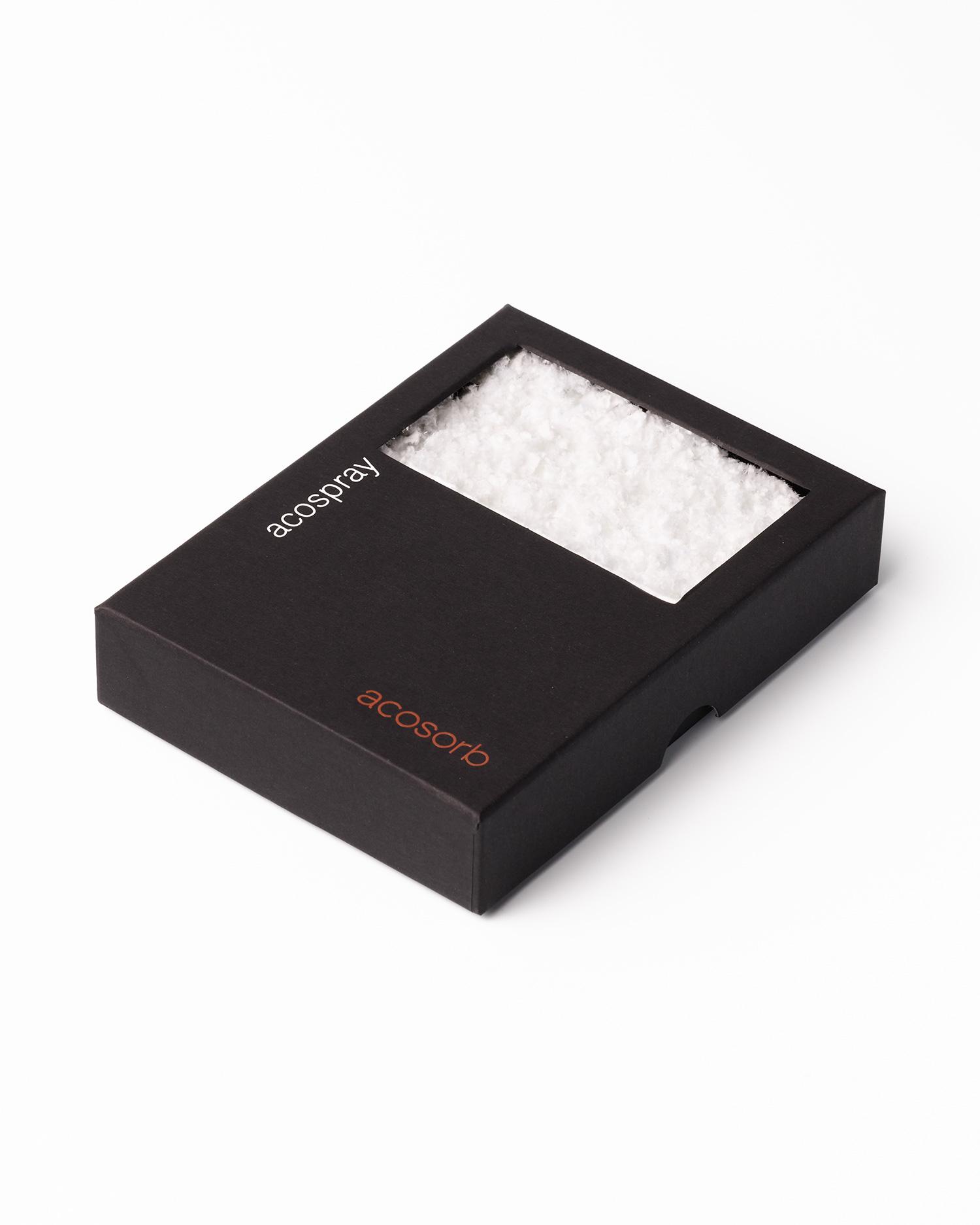 Acosorb Acospray DC3 white sample box viewed from an angle
